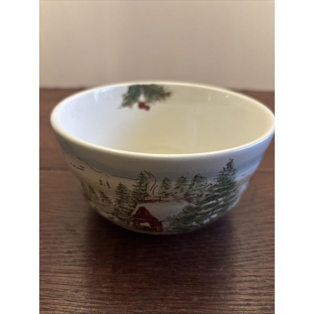 Maxcera‎ Snowville Christmas Farmhouse Candy Bowl Serving Bowl 6" Charming